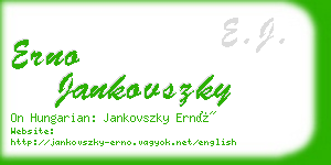 erno jankovszky business card